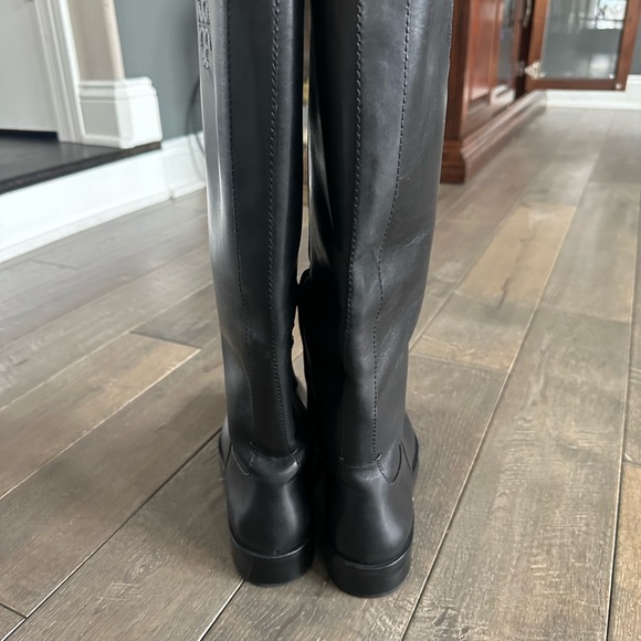 NWOB Tory Burch tall black embossed riding boot 7 - Picture 8 of 12